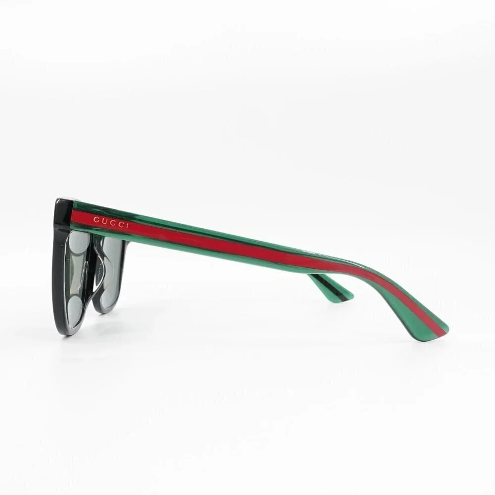 Gucci GG0057 Square Sunglasses Black Green OS
